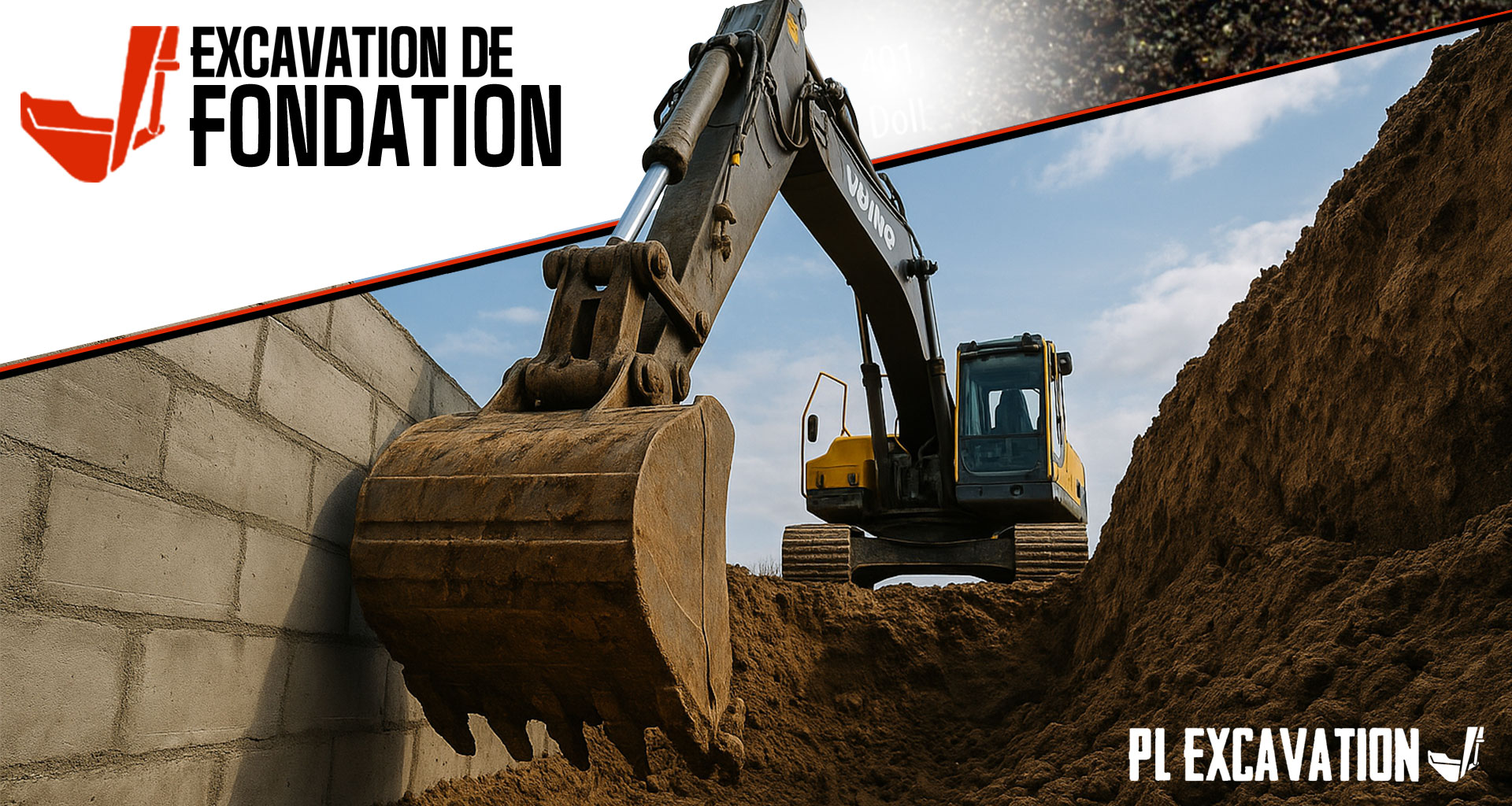 escavation de fondation avec PL excavation lac-st-jean